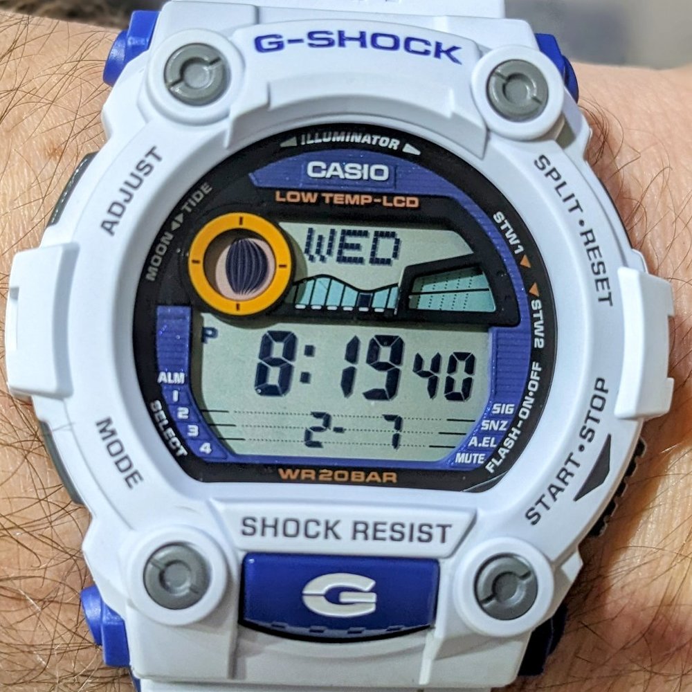 Oil Hydromod Casio G-Shock G-7900A-7DR White Moon Tide Digital Watch- FAST Ship